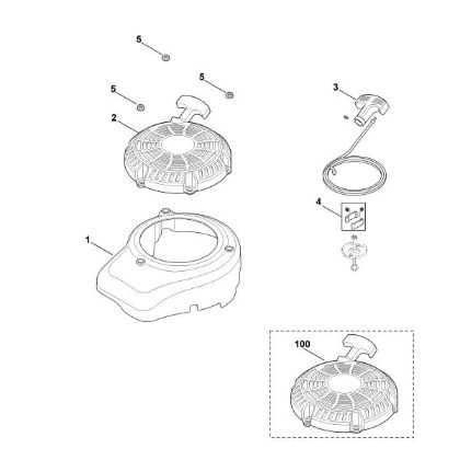 Picture of L - Fan cover, starter device XT-800 (XT800-0032)