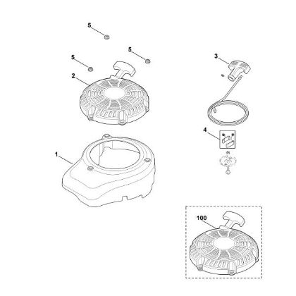Picture of L - Fan cover, starter device XT-800 (XT800-0036)