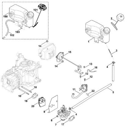 Picture of G - Carburettor, fuel line XT-800 (XT800-2052)