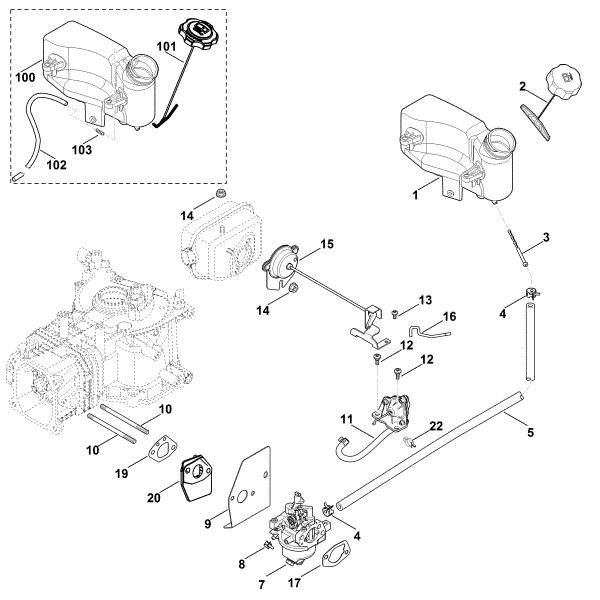 Picture of G - Carburettor, fuel line XT-800 (XT800-2052)