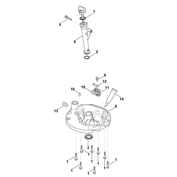 Picture of K - Lubrication system, oil pan XT-800 (XT800-2052)