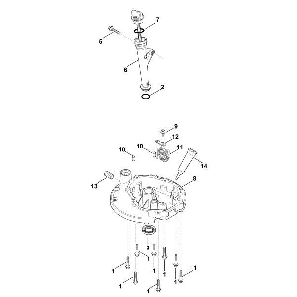 Picture of K - Lubrication system, oil pan XT-800 (XT800-3086)