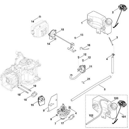 Picture of G - Carburettor, fuel line XT-800 (XT800-3088)
