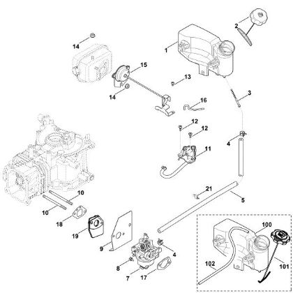 Picture of G - Carburettor, fuel line XT-800 (XT800-3089)