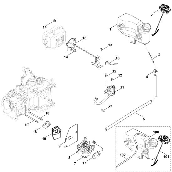 Picture of G - Carburettor, fuel line XT-800 (XT800-3090)