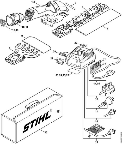 Powerhead, Battery, Battery charger Cordless hedge trimmers (HSA) HSA 25 Stihl
