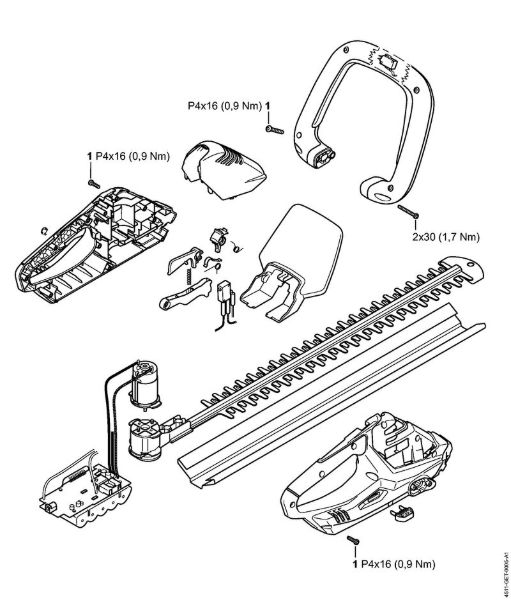 Tightening torques Cordless hedge trimmers (HSA) HSA 45 Stihl