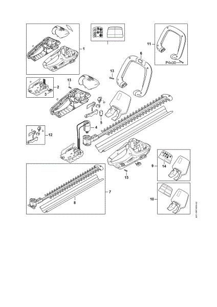Picture of Handle housing, Battery, Electric motor HSA 45 Cordless hedge trimmer, 500mm/20"