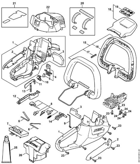 Motor Housing, Electronic Module Cordless hedge trimmers (HSA) HSA 56 Stihl