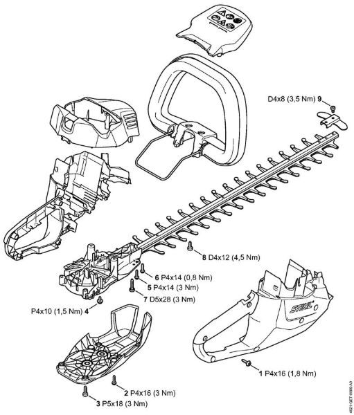 Tightening torques Cordless hedge trimmers (HSA) HSA 56 Stihl