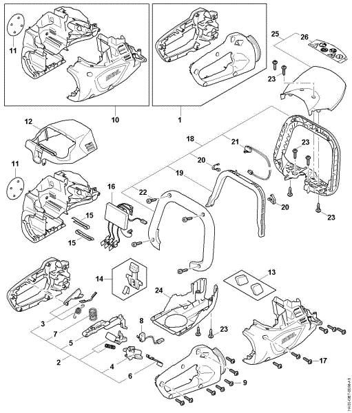 Picture of Handle housing, Motor housing, Electronic module HSA 60.0