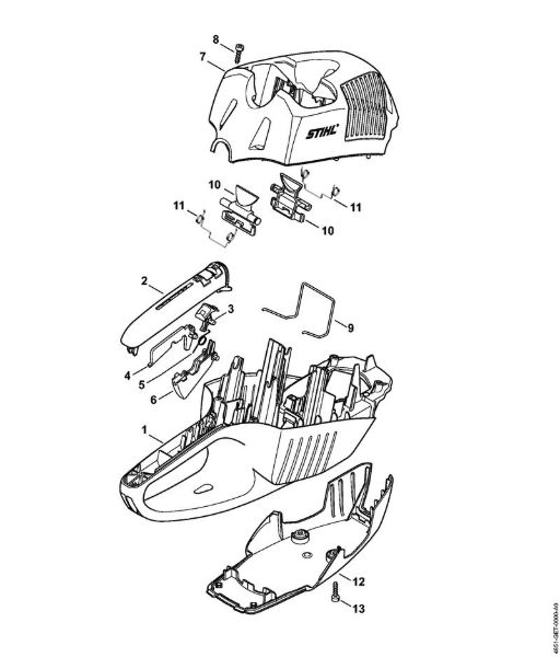Handle housing, Cover Cordless hedge trimmers (HSA) HSA 66 Stihl