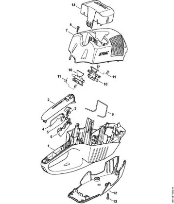Handle housing, Cover Cordless hedge trimmers (HSA) HSA 86 Stihl