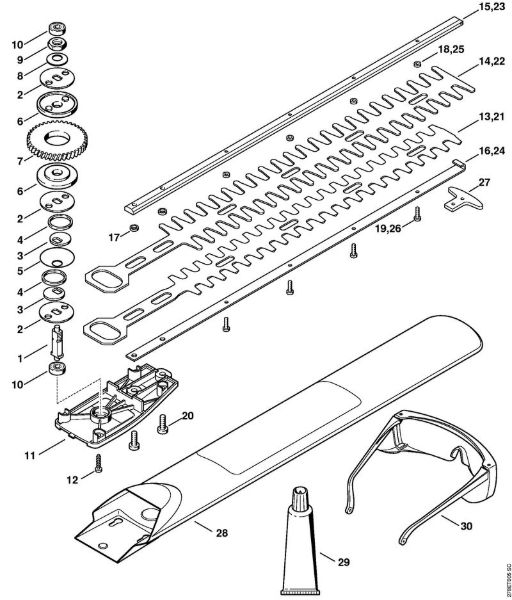 Gear head, Cutter bar Electric hedge trimmers (HSE) HSE 41 Stihl