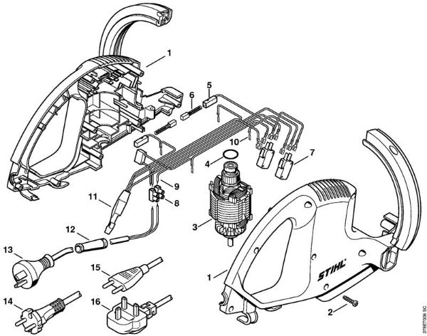 Motor housing, Electric motor Electric hedge trimmers (HSE) HSE 41 Stihl