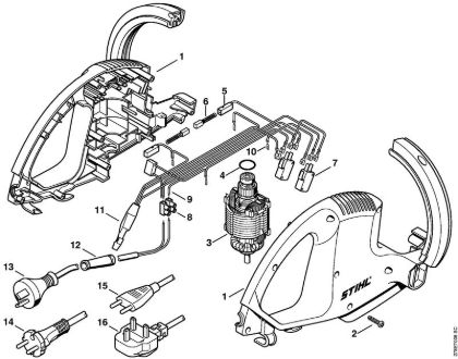 Motor housing, Electric motor Electric hedge trimmers (HSE) HSE 51 Stihl