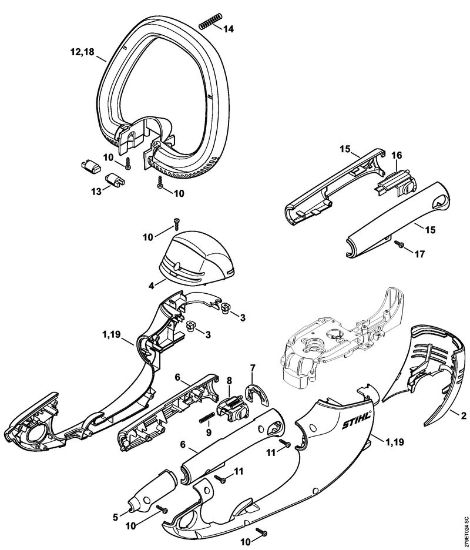Motor housing Electric hedge trimmers (HSE) HSE 71 Stihl
