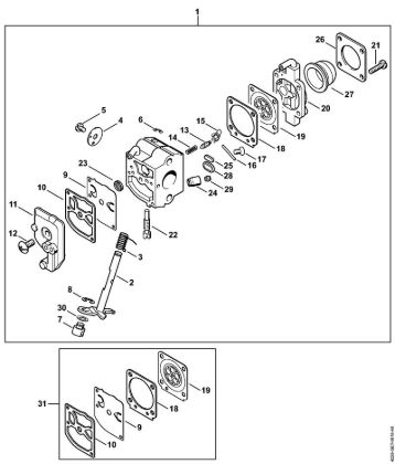 Carburetor C1Q-S54 Hedge trimmers (HS) HS 45 Stihl