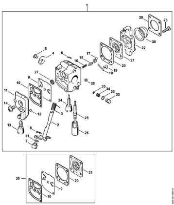 Carburetor C1Q-S67 Hedge trimmers (HS) HS 45 Stihl