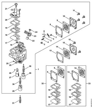 Carburetor C1T-S195 Hedge trimmers (HS) HS 46 Stihl