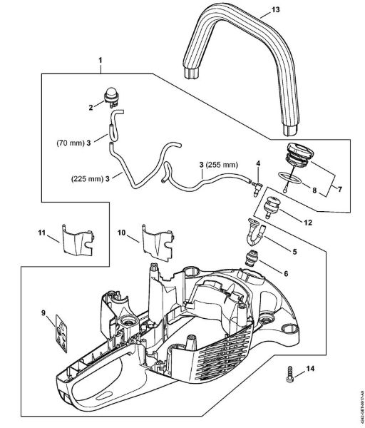 Handle housing, Fuel tank Hedge trimmers (HS) HS 46 Stihl