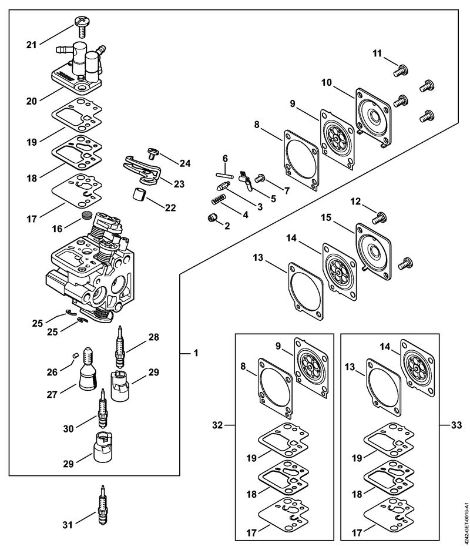 Carburetor C1T-S195 Hedge trimmers (HS) HS 56 C-E Stihl