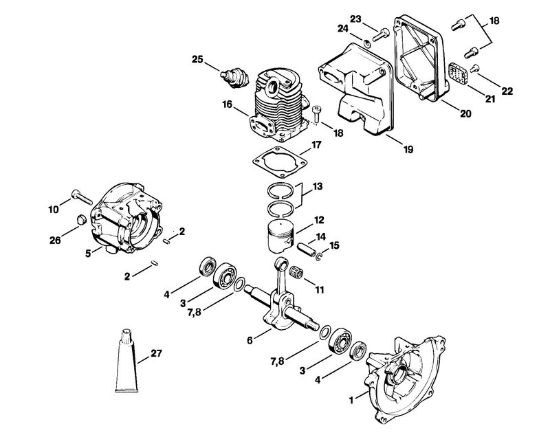 Crankcase, Cylinder Hedge trimmers (HS) HS 60 Stihl