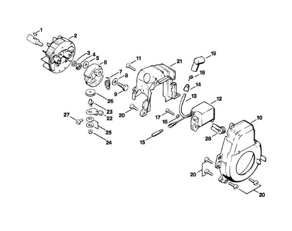 Ignition system, Fan housing Hedge trimmers (HS) HS 61 Stihl
