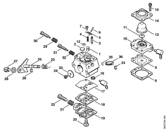 Carburetor WT-264 Hedge trimmers (HS) HS 74 Stihl