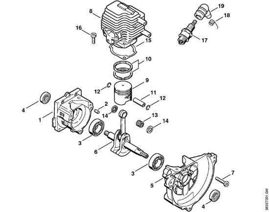 Crankcase, Cylinder Hedge trimmers (HS) HS 74 Stihl