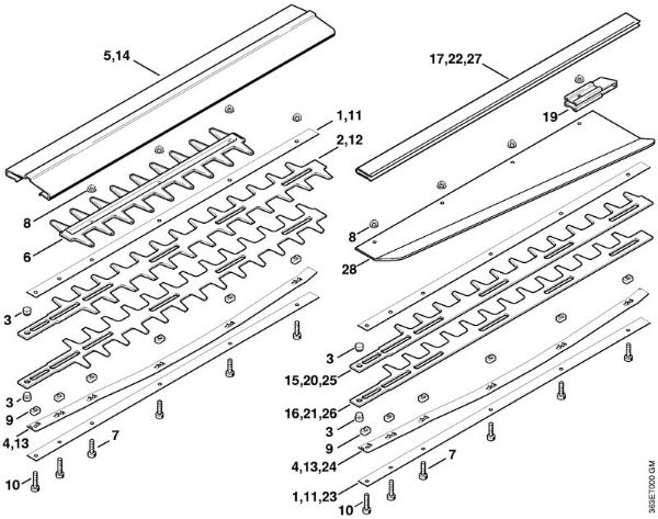 Cutter bar 550 mm / 22, 700 mm / 28, 1000 mm / 40 Hedge trimmers (HS) HS 76 Stihl