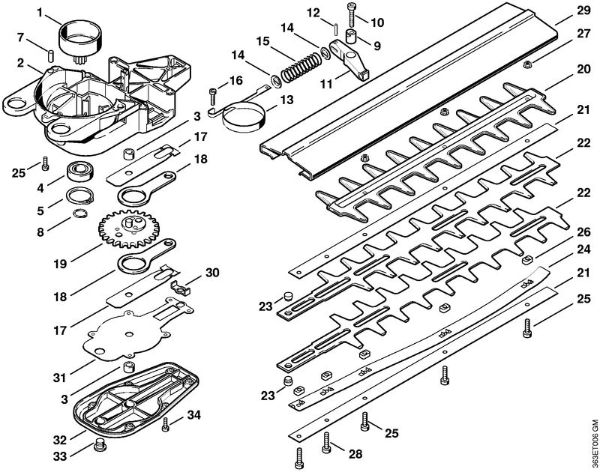 Gear housing, Cutter bar 420mm / 17 Hedge trimmers (HS) HS 76 Stihl