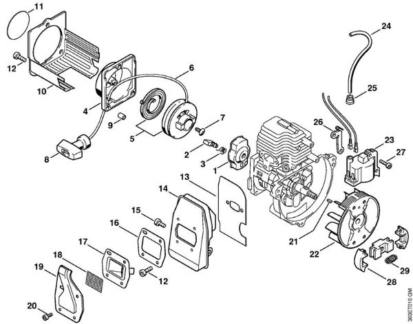 Rewind starter, Ignition system Hedge trimmers (HS) HS 76 Stihl