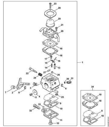 Carburetor C1Q-S29 Hedge trimmers (HS) HS 80 Stihl