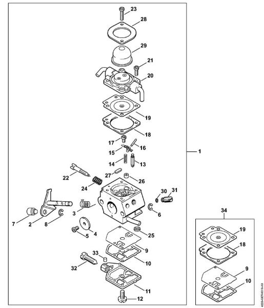 Carburetor C1Q-S29 Hedge trimmers (HS) HS 80 Stihl