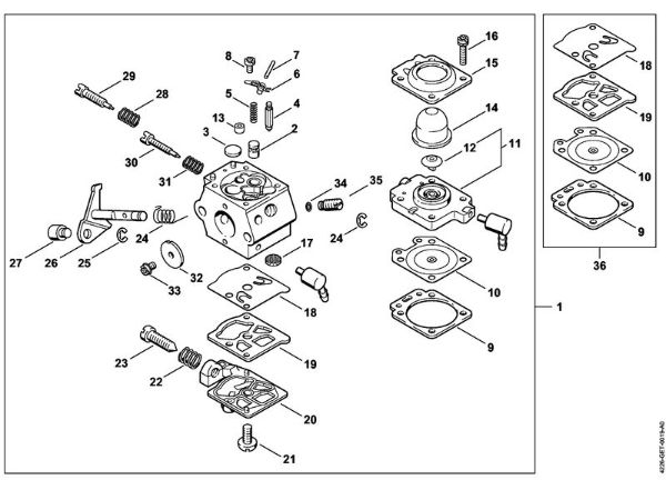 Carburetor WT-412 Hedge trimmers (HS) HS 80 Stihl