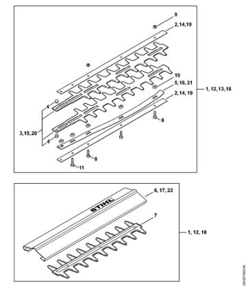 Cutter bar    1 45 512 843 (42.1999) Hedge trimmers (HS) HS 80 Stihl