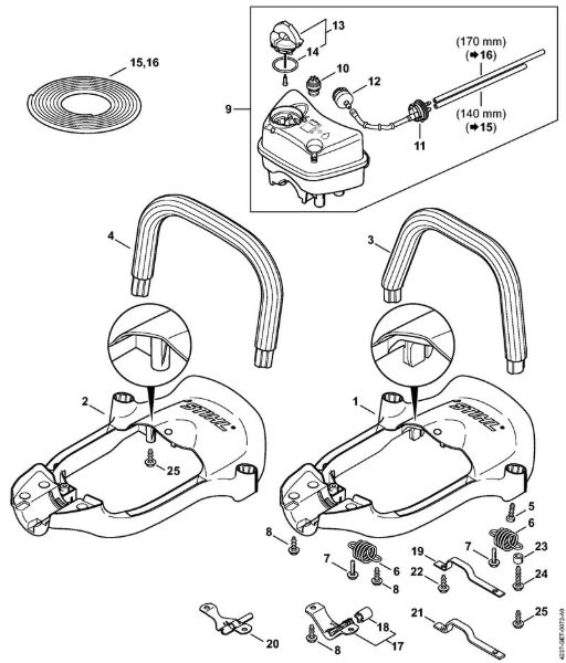 Handle frame, Fuel tank Hedge trimmers (HS) HS 82 R Stihl
