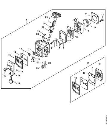 Carburetor 4237/21 Hedge trimmers (HS) HS 82 RC-E Stihl
