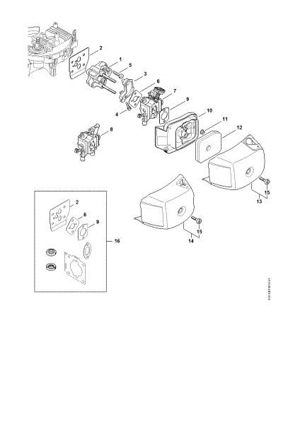 Picture of Spacer flange, Air filter HS 82 RC-E
