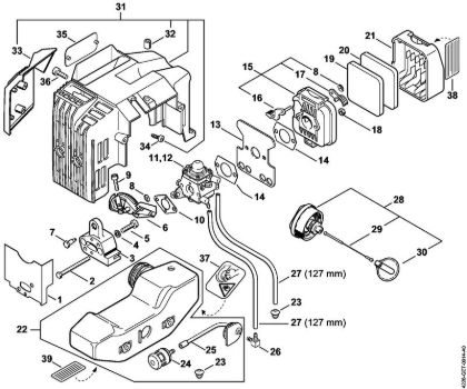 Air filter, Fuel tank Hedge trimmers (HS) HS 85 Stihl