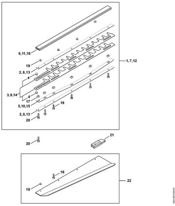 Cutter bar HS 85    1 45 528 443 (46.1999) Hedge trimmers (HS) HS 85 Stihl