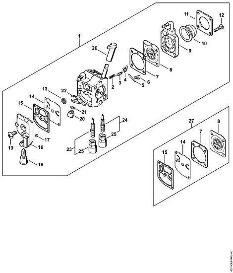 Carburetor C1Q-S292 (41.2018) Hedge trimmers (HS) HS 87 R Stihl