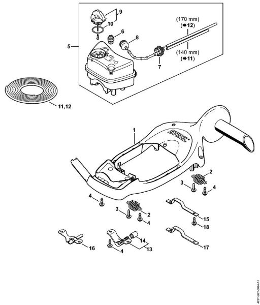 Handle frame, Fuel tank Hedge trimmers (HS) HS 87 T Stihl