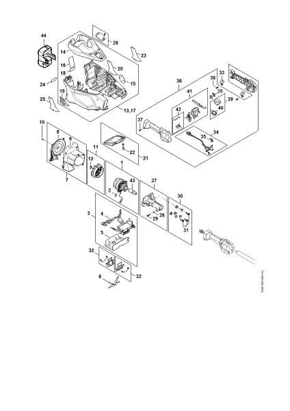 Picture of Electric motor, Motor housing, Control handle KMA 135 R