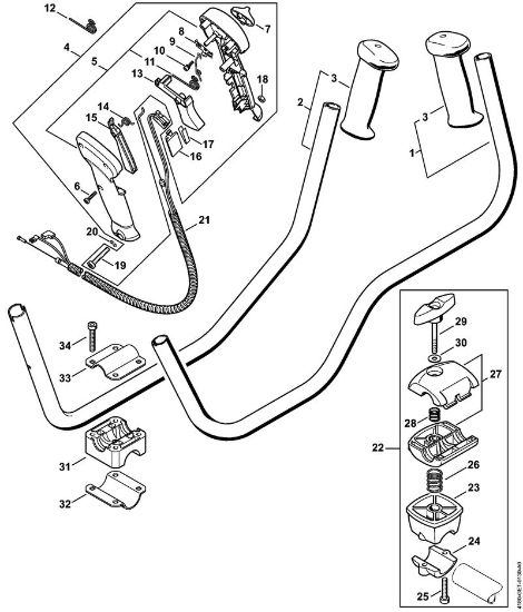 Bike handle KombiEngines (KM) KM 100 Stihl