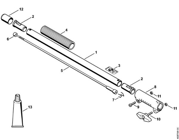 Drive tube extension 0.5 m HL-KM 0°, HL-KM 135°, HT-KM, SP-KM KombiEngines (KM) KM 130 R Stihl