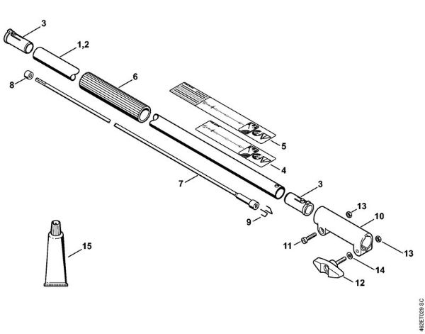 Drive tube extension 1 m HT-KM KombiEngines (KM) KM 130 R Stihl