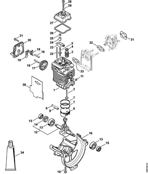 Engine à˜ 43 mm KombiEngines (KM) KM 130 R Stihl