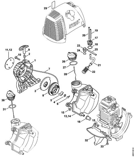 Rewind starter, Fuel tank KombiEngines (KM) KM 130 R Stihl